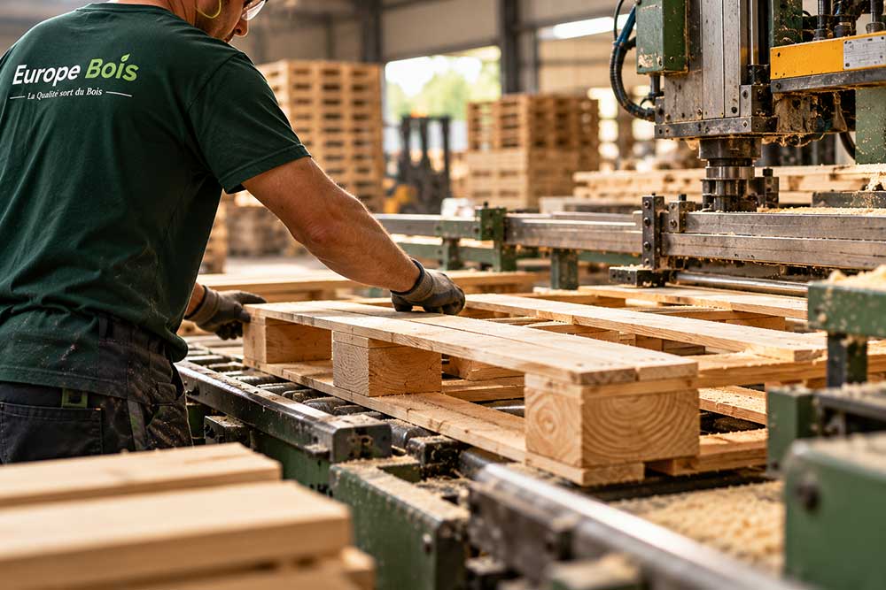 Fabrication de palettes en bois - savoir-faire Europe Bois